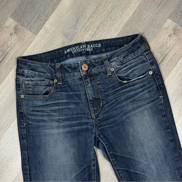 American Eagle Skinny Super Stretch Ankle Jeans Dark‎ Blue Size 8 Long - Image 5