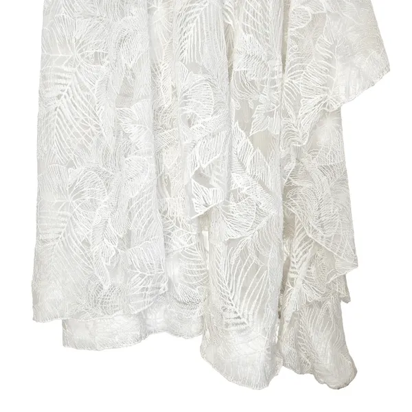 ONE33 Social White Lace Ruffle Midi Dress Size 4 High-Low‎ Formal Bridal Party - Image 7