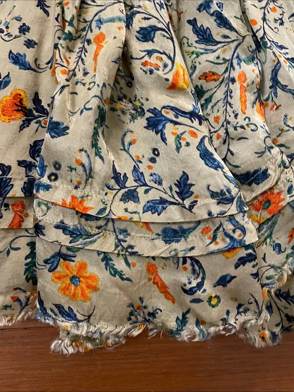 Free People FP One Third Charm Floral Print Tiered Mini Skirt Boho Viscose - Image 9