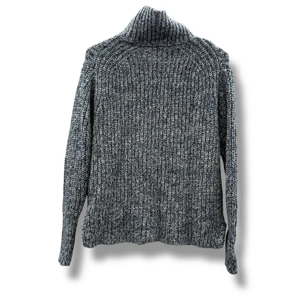J.Crew Point Sur Turtleneck Sweater Women’s Size Small‎ Blue White Marled Chunky - Image 2