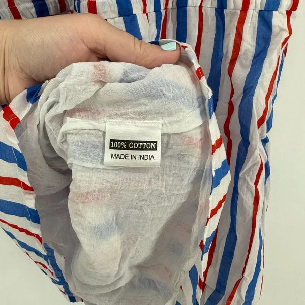 Olivia James the‎ Label blue and red striped dress size small - Image 4