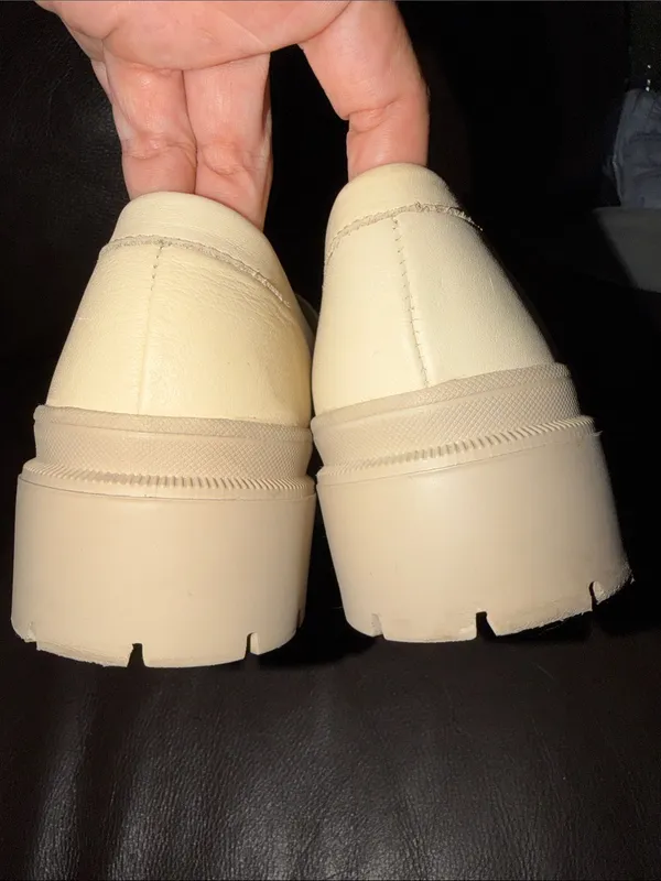 Platform Penny Loafers in Cream Size 8.5 - Image 5