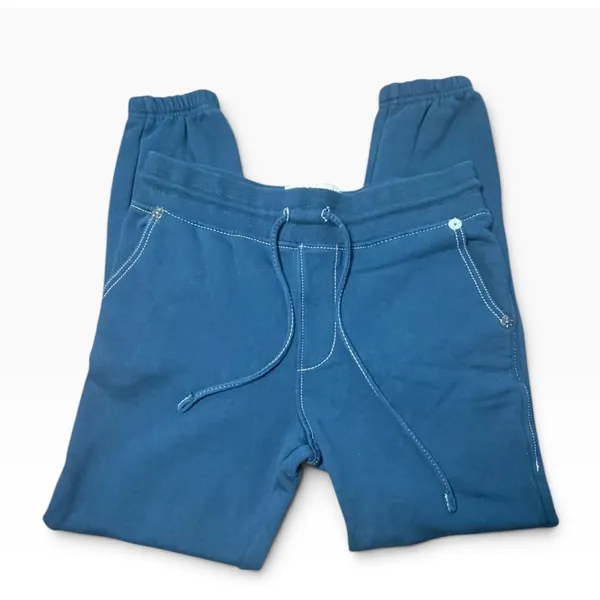 True Religion Womens Teal Green Blue Horseshoe Stitch Jogger Sweatpants Small - Image 2