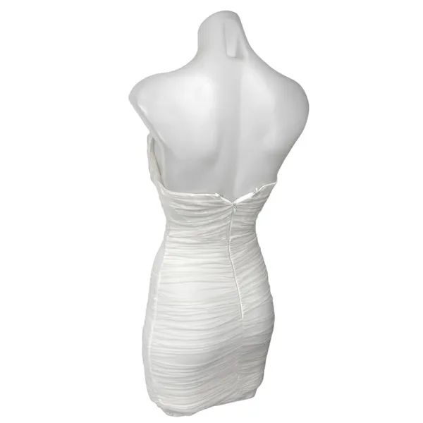Superdown White Strapless Sleeveless Corset Bustier Bodycon Mini Dress Size XS - Image 3