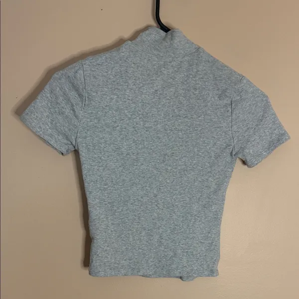 Garage Light Gray Zip Mock Neck Tee - Image 5