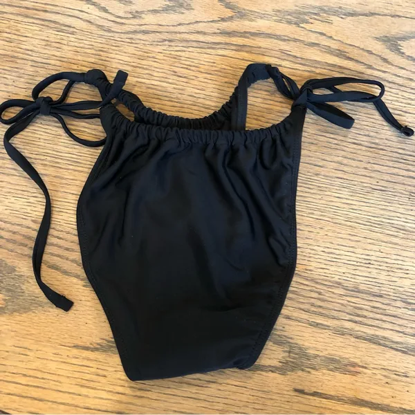 Xhilaration Retro Style Black High Leg Tie Bikini Size L - Image 8