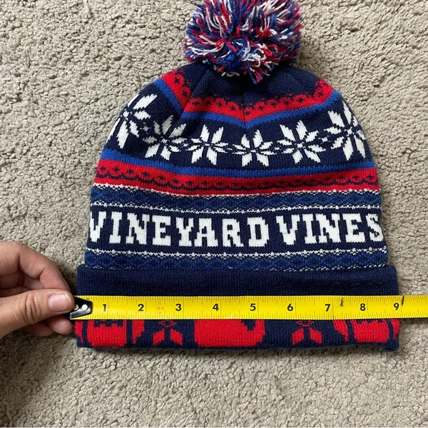 Vineyard Vines Tailgate Pom Pom‎ Knit Beanie unisex one size - Image 8