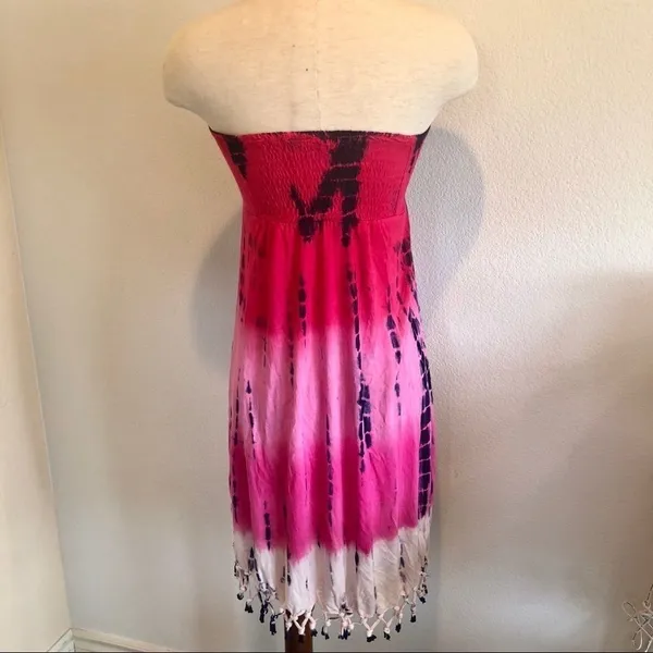 Ravinya pink swim strapless cover up S - Image 2
