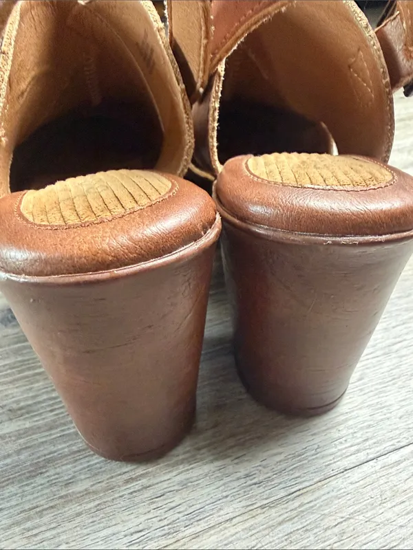 b.o.c. Born Concept Cecila Platform Clogs Brown Slingback Heels Size 9M - Image 11