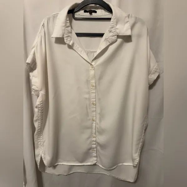 Quince White Vintage Wash Tencel Camp Shirt Women’s size medium - Image 4