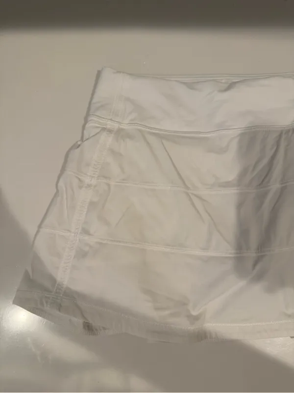 LULULEMON Pace Rival Tennis Skirt White Tall *4-way Stretch 15" Size 4 - Image 5