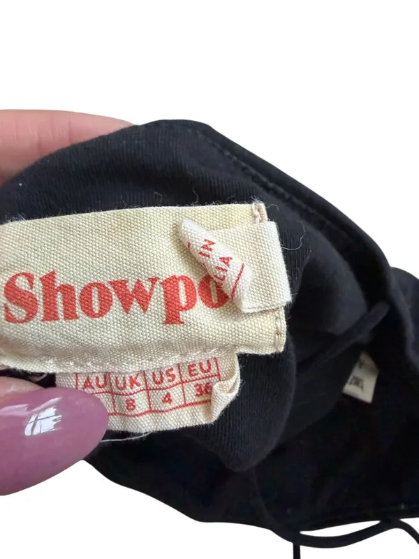 SHOWPO Black Crop Tank Top Size US 4 Womens - Image 5