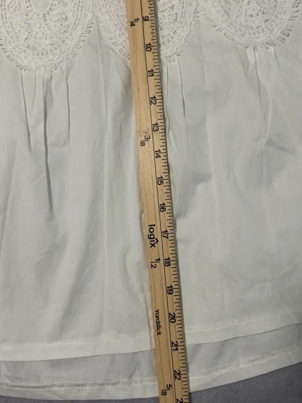 Boutique Short-sleeve Lace Poplin Blouse - White - Image 4