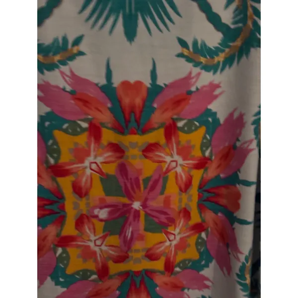 Moa Moa Women's Medium Floral Print Blouse Top‎ Colorful - Image 2