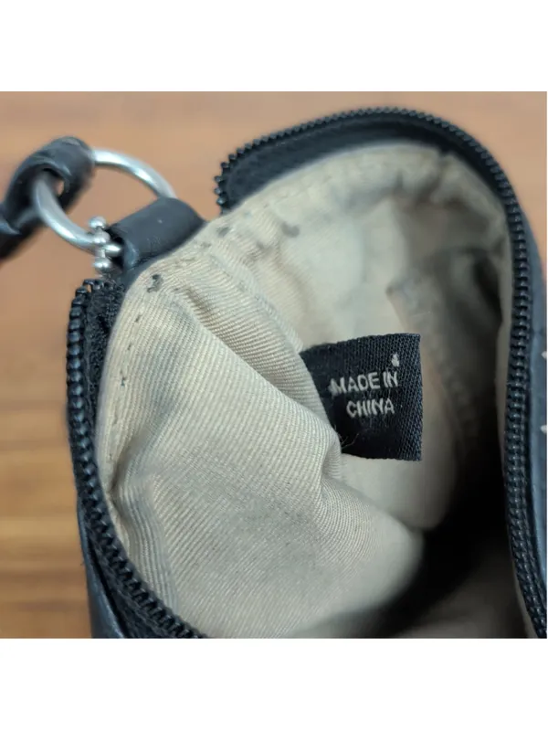 Coach Black Pebbled Leather Wristlet Mini bag - Image 6