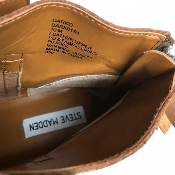 Steve Madden Women’s Tan Suede Ankle Booties with Back Zip Size 10M - Image 9
