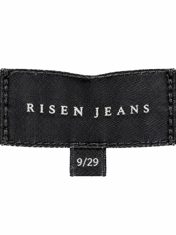 Risen Black Washed Cropped Wide Leg Raw Hem Jeans Size 9 / 29 - Image 3