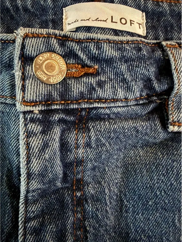 LOFT Women's The Curvy 90's Straight Denim Jeans Size 10 Distressed Grunge Urban - Image 7