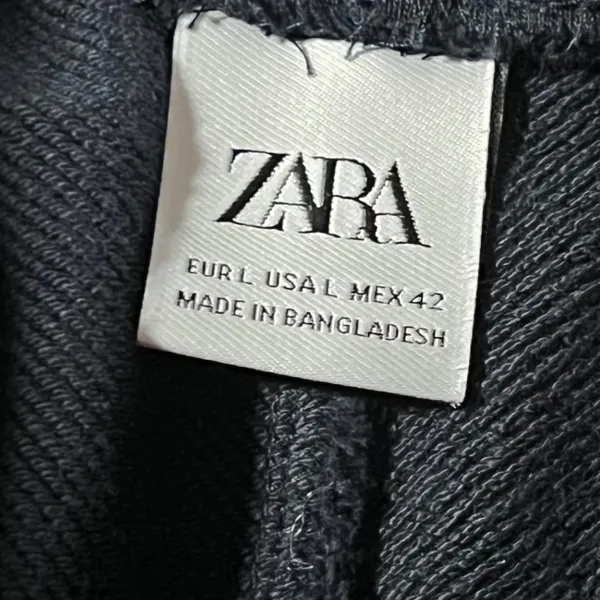 Zara Joggers Women L‎ Black 100% Cotton Drawstring Sweatpants Relaxed Fit - Image 2