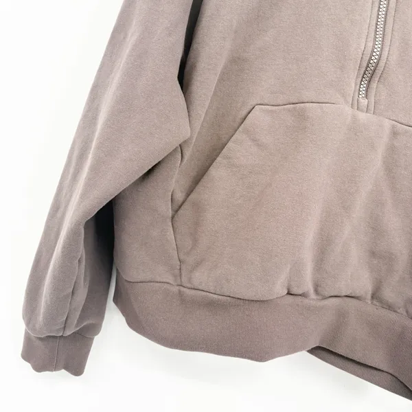 Athleta Womens Forever Fleece‎ Brown 1/2 Zip Athleisure Lounge Hoodie Size M - Image 5
