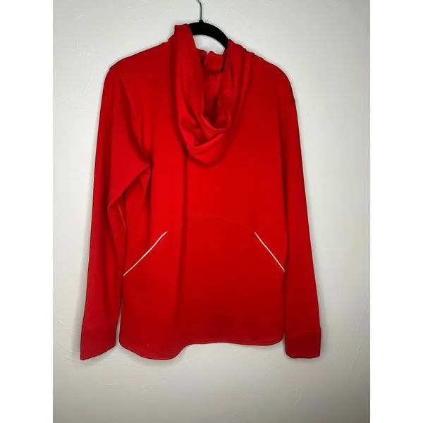 Nike Dri-Fit Quarter Zip Hoodie Pullover Women's Size Medium Red Hooded Active - Image 2