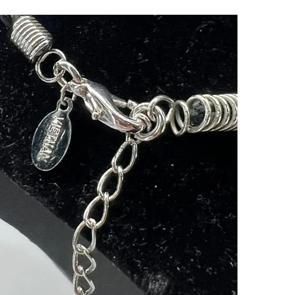 Heart necklace pendant crystals silk cord Vietnam Stainless Steal Charm 8" - Image 6