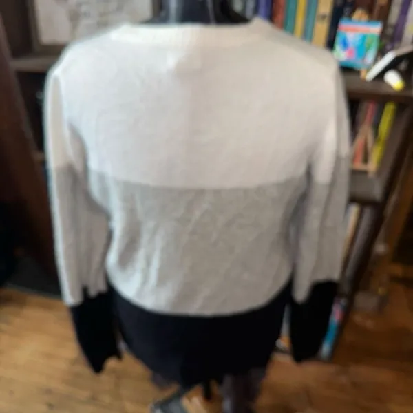 J Crew colorblock minimalist L wool blend soft pullover sweater Black Size L - Image 2