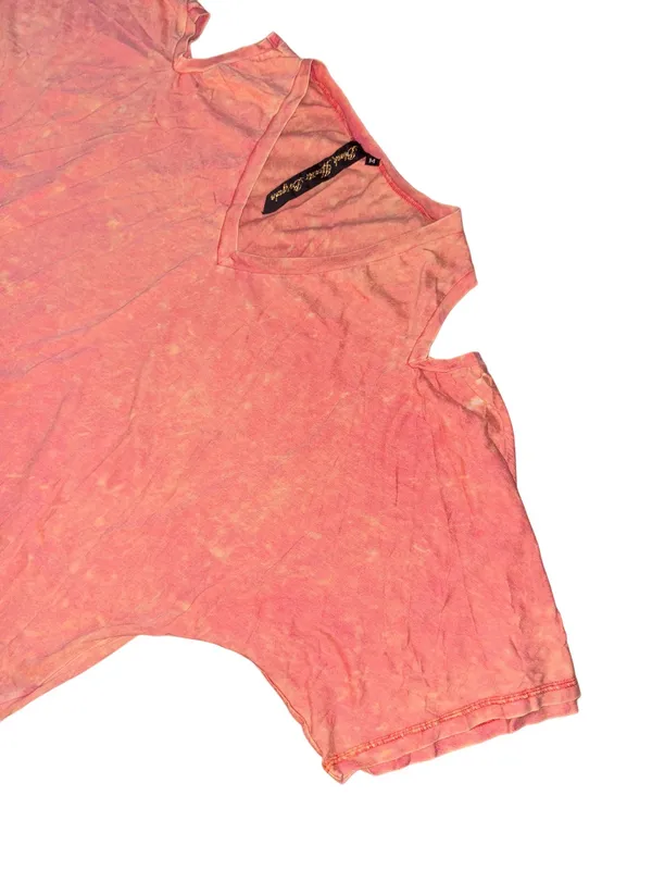 Black Hearts Brigade Cold Shoulder Washed Peach Tee - Image 2