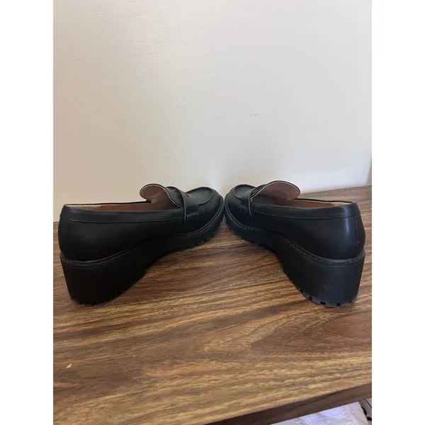 DV Dolce Vita Randee Black Platform Lug Sole Penny‎ Loafers Size 10 Chunky Wedge - Image 8
