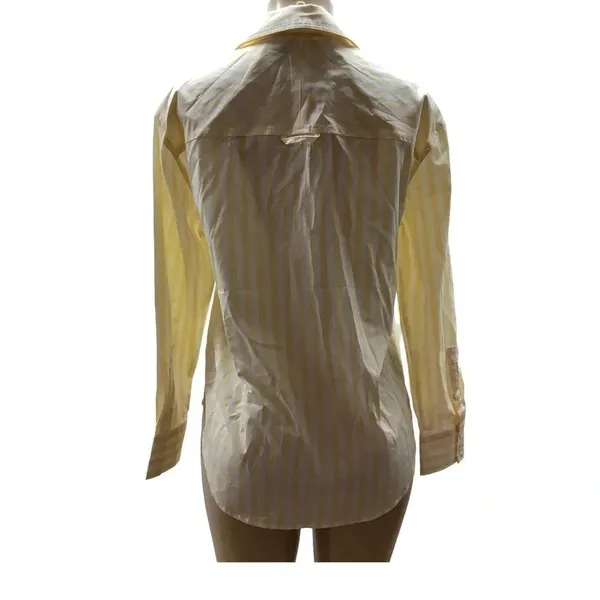 Casa Cabana Bethany Butter Yellow Striped Button Down Shirt Size Small New - Image 3