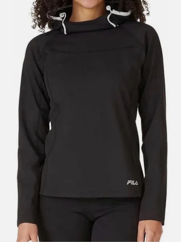 Fila Women's Hoodie Midweight Training Pullover Black Sz XL NWT - Image 2