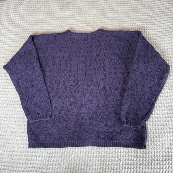 Vintage Gap 100% Cotton Cardigan Sweater Womens Small Navy Blue 80s 90s Chunky - Image 2
