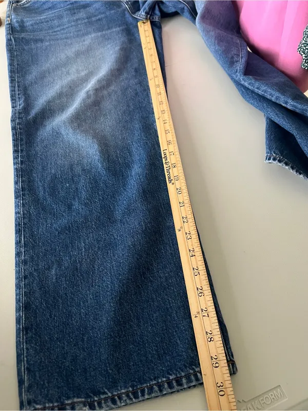 Madewell Low-Slung Curvy Straight Jeans 100% Cotton Denim Size 31‎ - Image 12