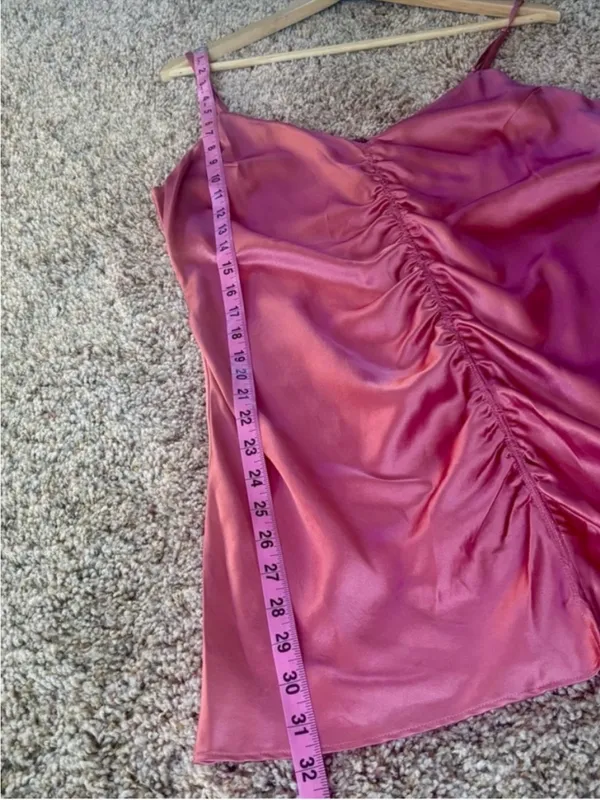 Reformation Silk Ruched Slip Dress - Image 7