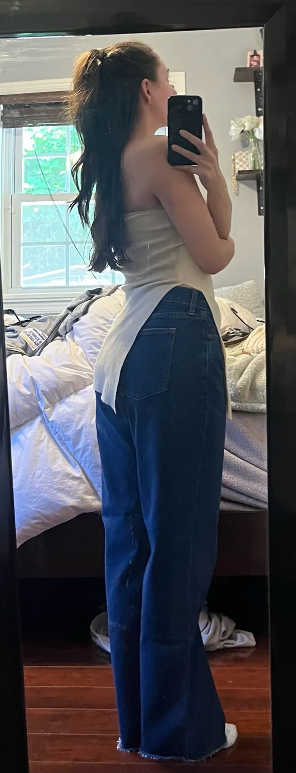 strapless asymmetrical top White - Image 2