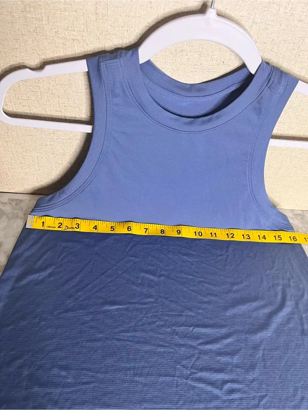 lululemon athletica Blue and Black Scoop Neck Active Tanks - Image 7
