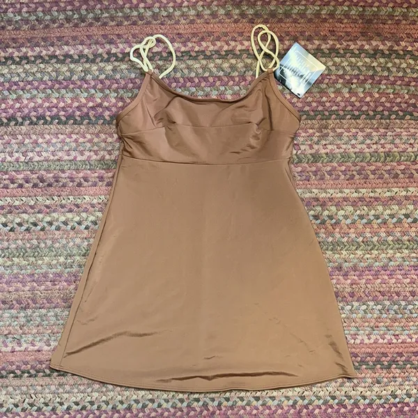 Nwt Vtg Newport News Swim Brown Dress - Image 5