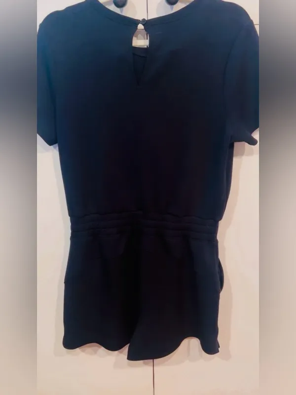 Spanx Airluxe Romper Black Size M Short Sleeve Lounge Athleisure - Image 5