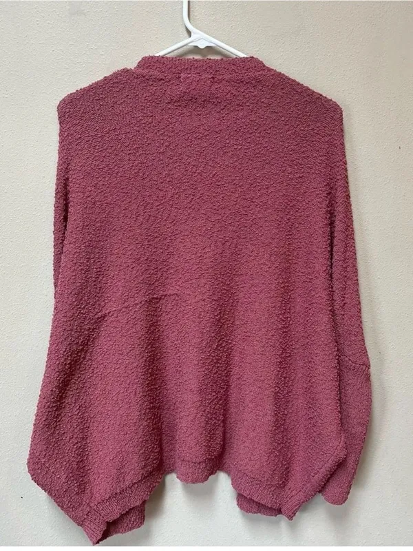 Dreamers Pink Oversized Cardigan S Cozy Slouchy Soft Girl Open Front Sweater - Image 6