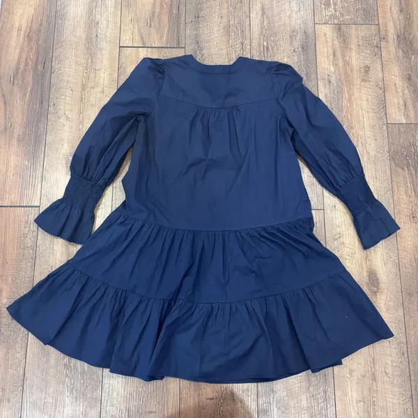 Tuckernuck Pomander Place Navy Blue Cotton Poplin Kenzo Mini Dress Sz Small $98 - Image 5