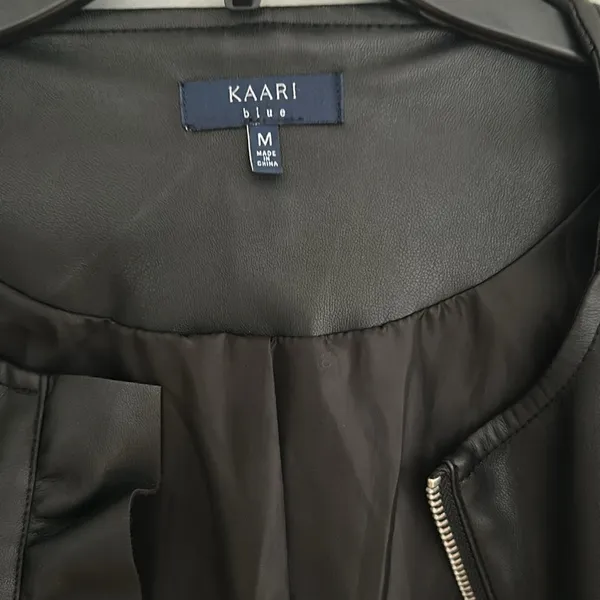 Kaari Blue Black Motorcycle Biker Style Jacket Womens Medium - Image 4