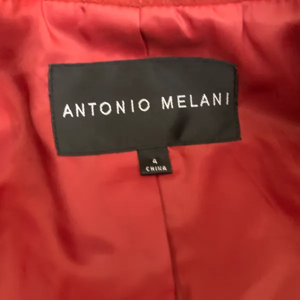 Antonio Melani Red wool pea coat with double breasted buttons and collar, fully lined - Image 3