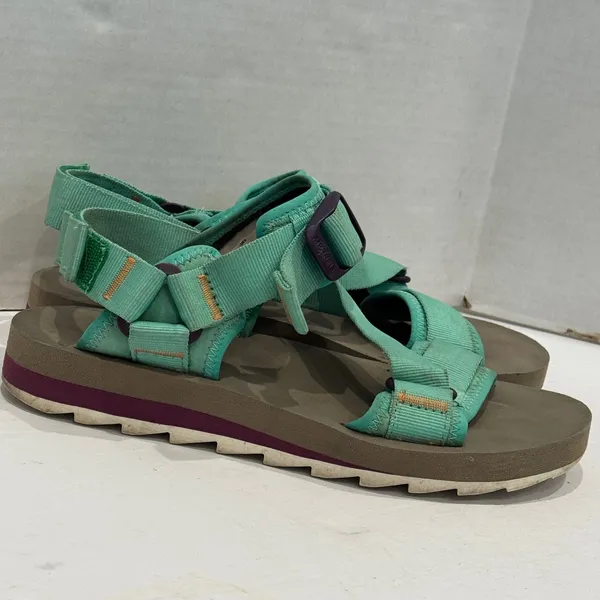 Merrell Alpine Strap Sandals Womens 9 Teal Purple Adjustable Webbing J003564 - Image 4