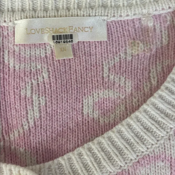 loveshackfancy Veronika Wool-Blend Bow Cardigan Printed Sz Xs X-small - Image 2