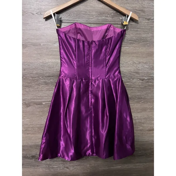 Jessica McClintock for Gunne Sax Dress S Hot Pink Mini Strapless Cocktail Prom - Image 6