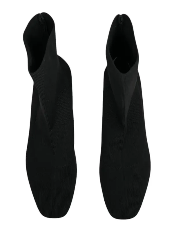 Vero Cuoio Real Italian Leather ᪥ Soft Stretch Sock Heeled Boots ᪥ Black ᪥ 7 235 - Image 9