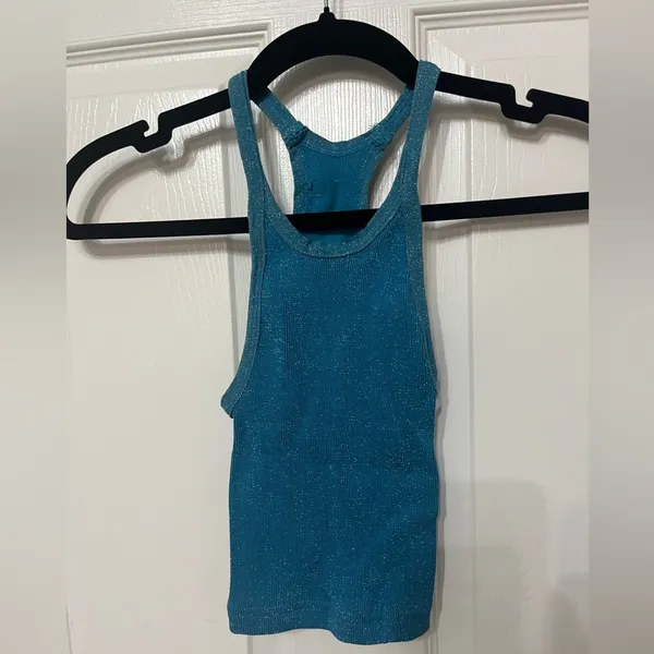 Free‎ people Movement Happiness Runs Lurex Crop Tank Off Tropic XS/S - Image 4