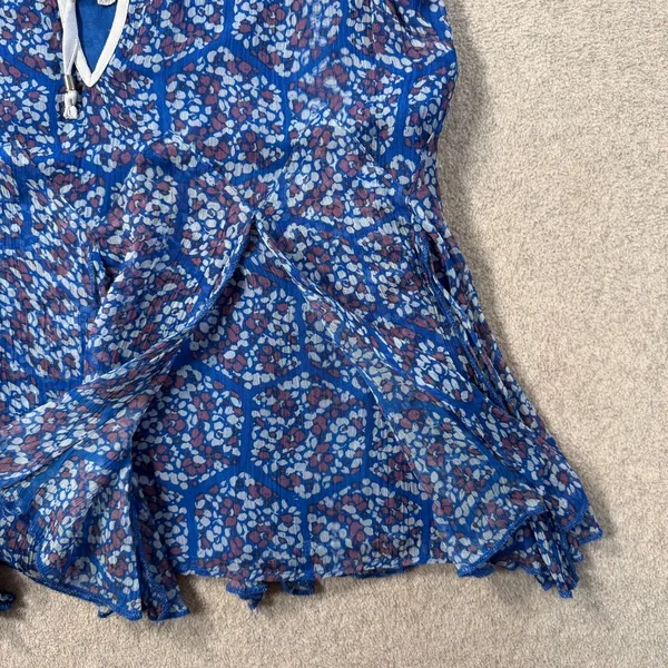 Free People Touch The Sky Printed Blue Tank Top Women's Small Sleeveless Flowy - Image 7