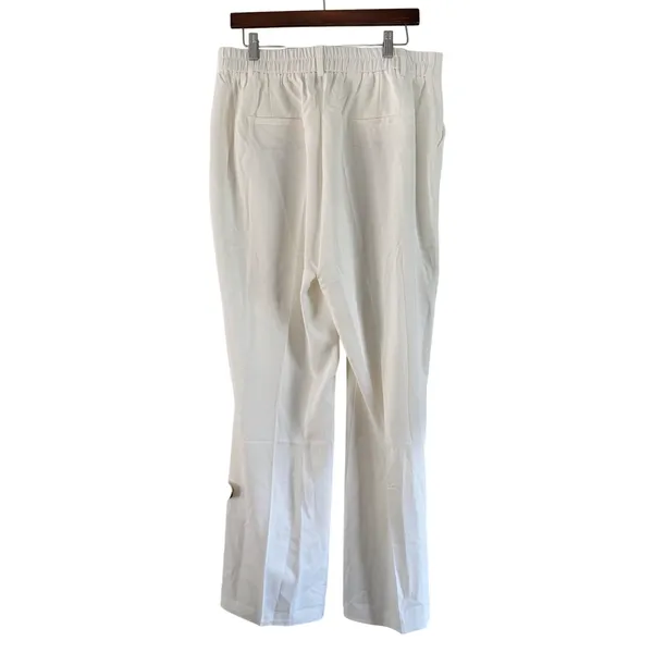 FUNYYZO White Wide Leg Dress Pants Elastic Waist Career‎ Casual XL - Image 8