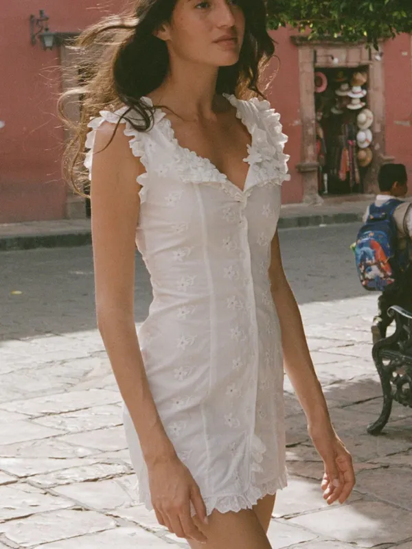 With Jean Lili mini white dress NEW - Image 4